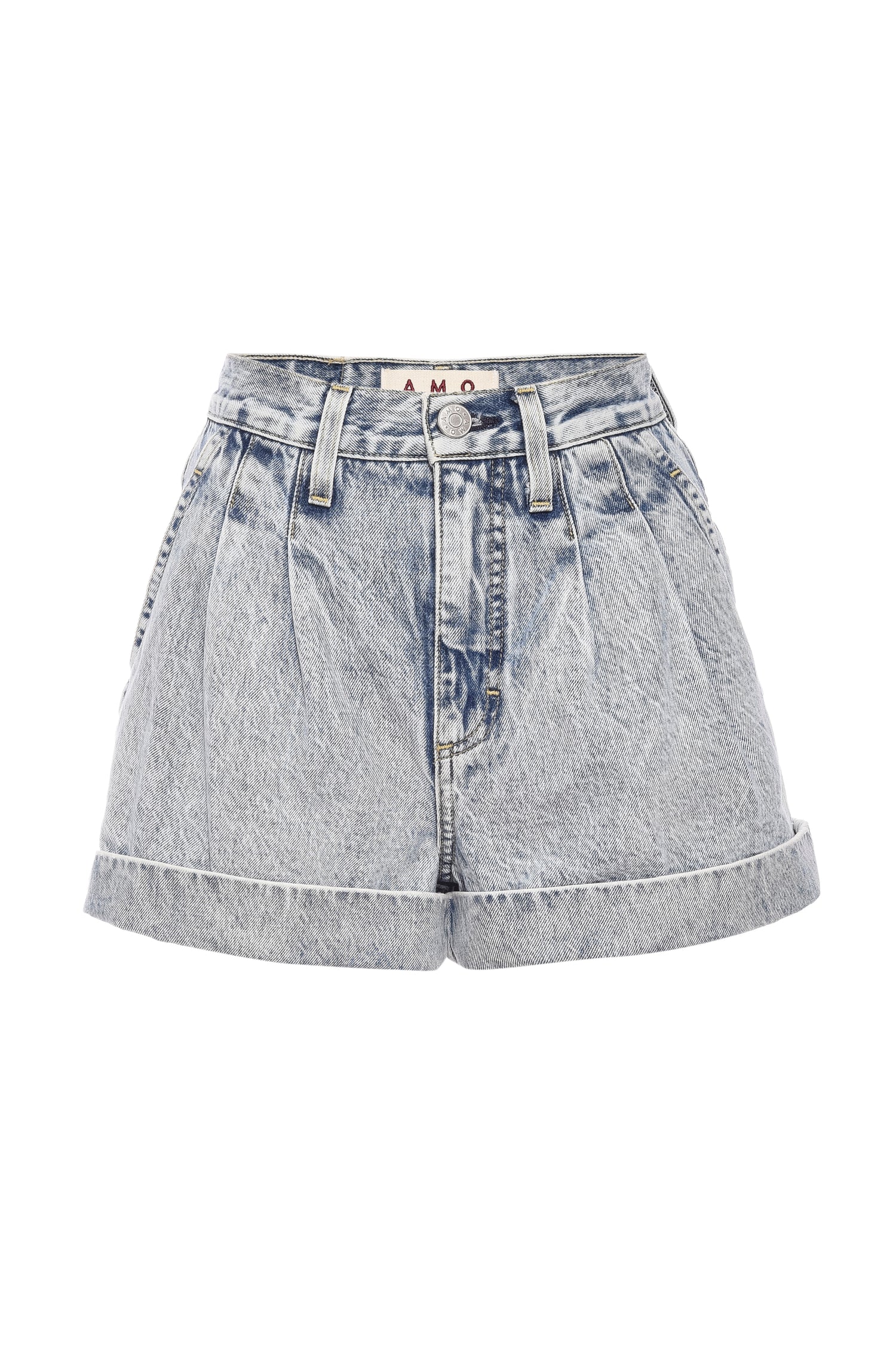 AMO Denim Marcella Pleated Short in Frosty