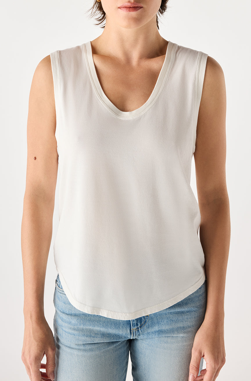 AMO Denim | Lula Tank in Eggshell