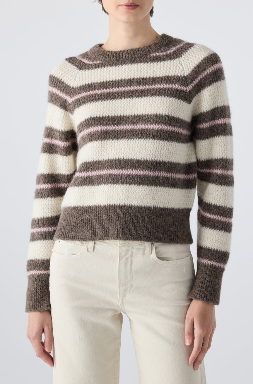 AMO Denim | Sydney Sweater in Cocoa/Bone Multi