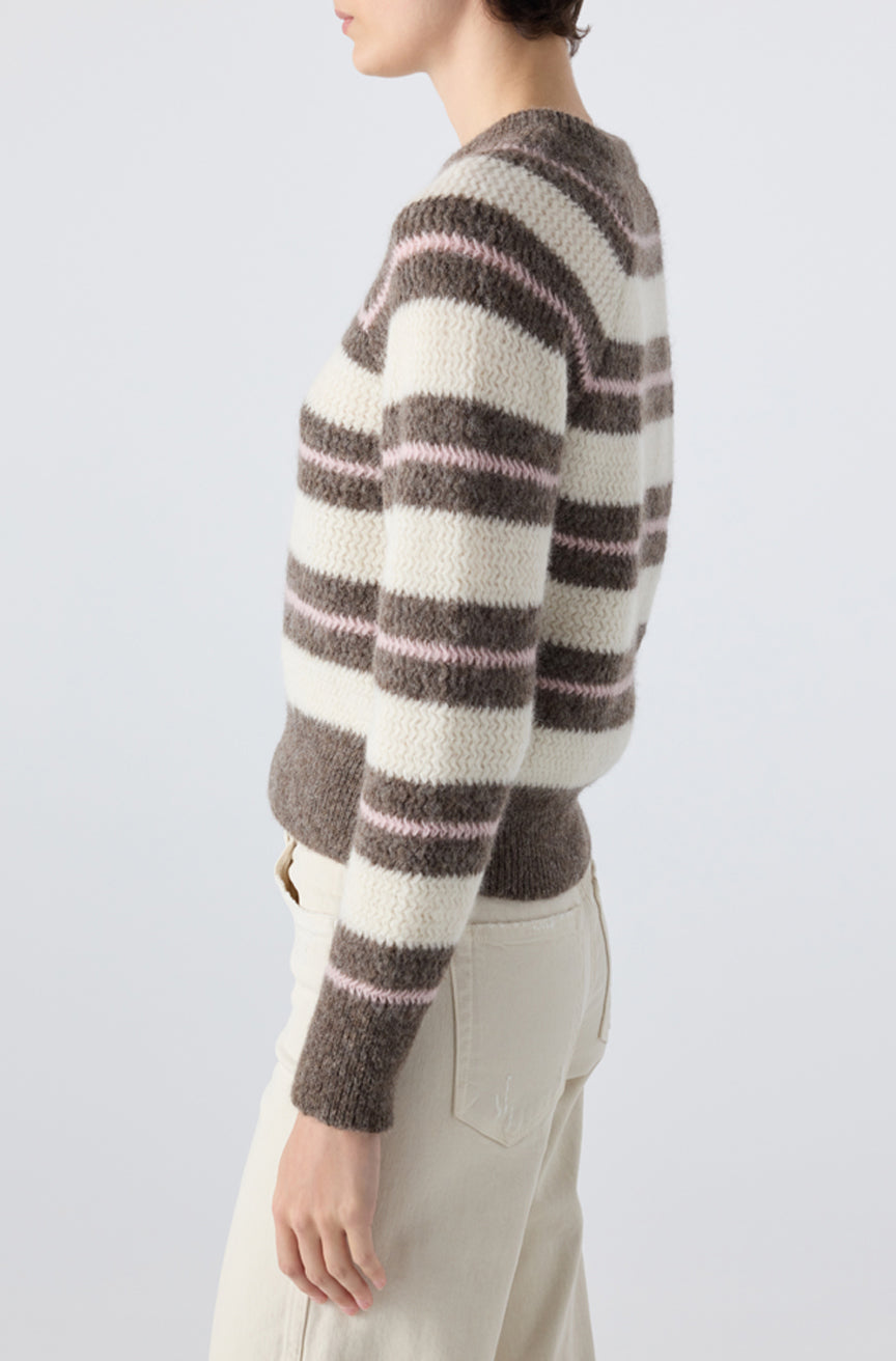 AMO Denim | Sydney Sweater in Cocoa/Bone Multi