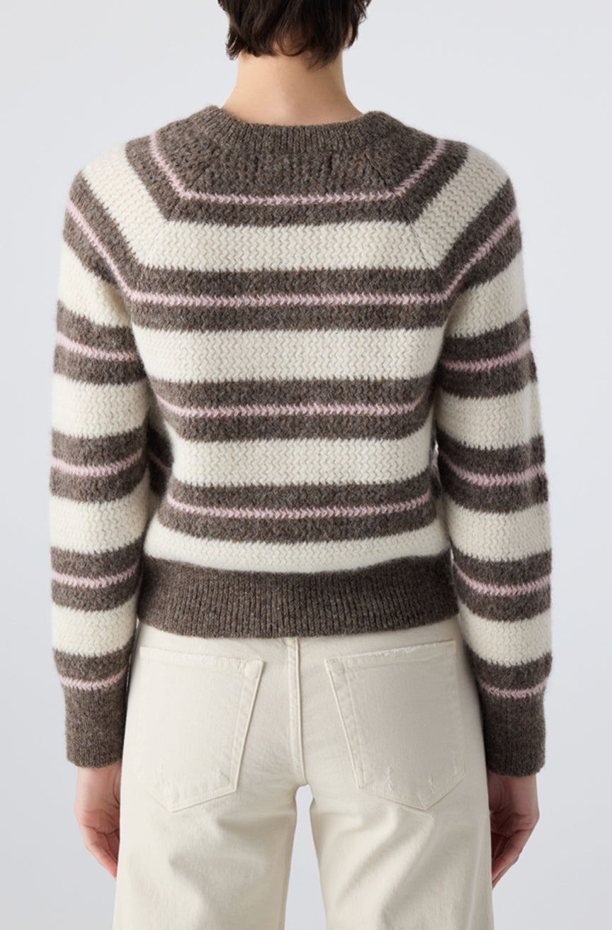 AMO Denim | Sydney Sweater in Cocoa/Bone Multi
