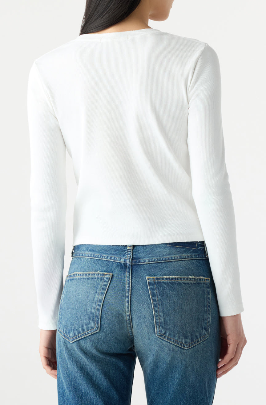 AMO Denim | Slim Rib Tee in White