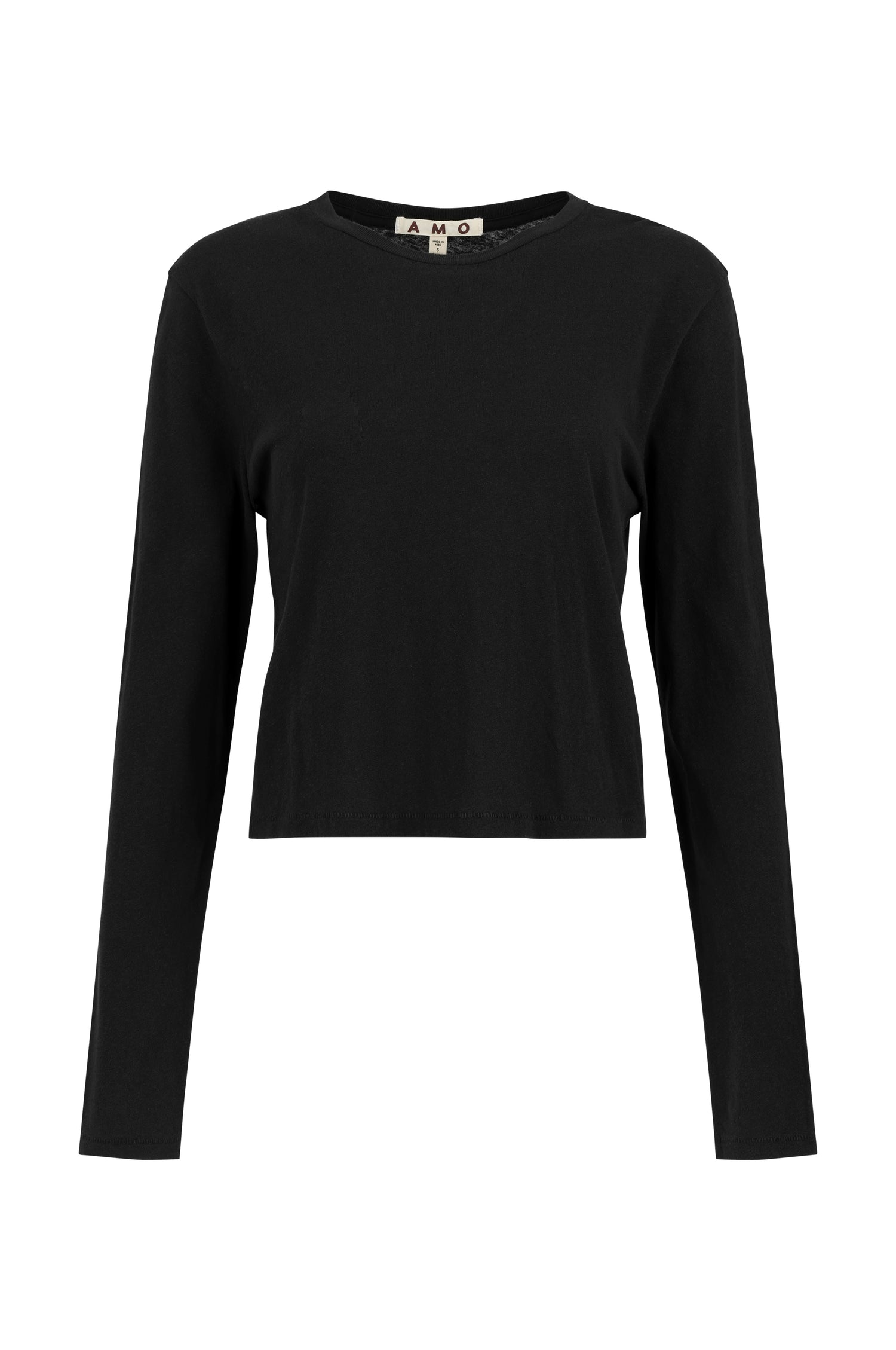 AMO Denim | Linen L/S Babe Tee in Black