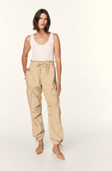 AMO Denim Parachute Pant in Oatmilk