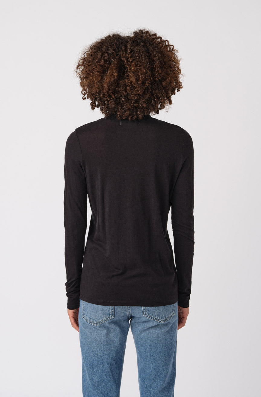 AMO Denim Pixie Turtleneck in Black