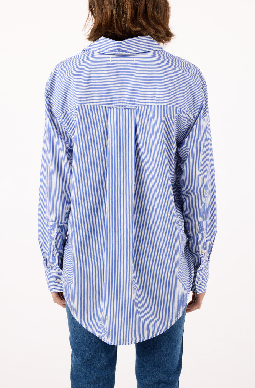 AMO Denim | Ruth Oversized Shirt in Blue Multi Stripe