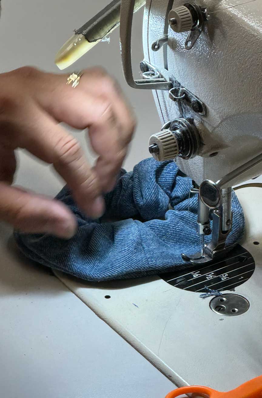 AMO Denim | Sandra Scrunchie in Cherry Bomb