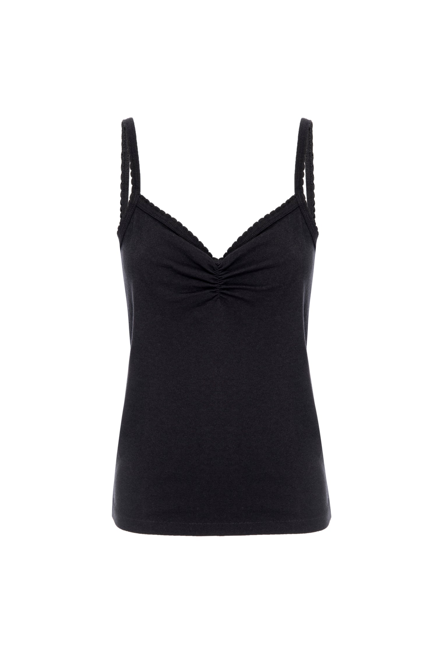 AMO Denim Scallop Cami in Vintage Black