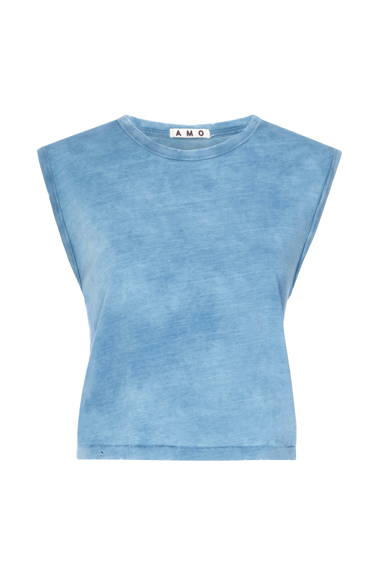 AMO Denim | Sleeveless Babe Tee in Indigo Stone Wash