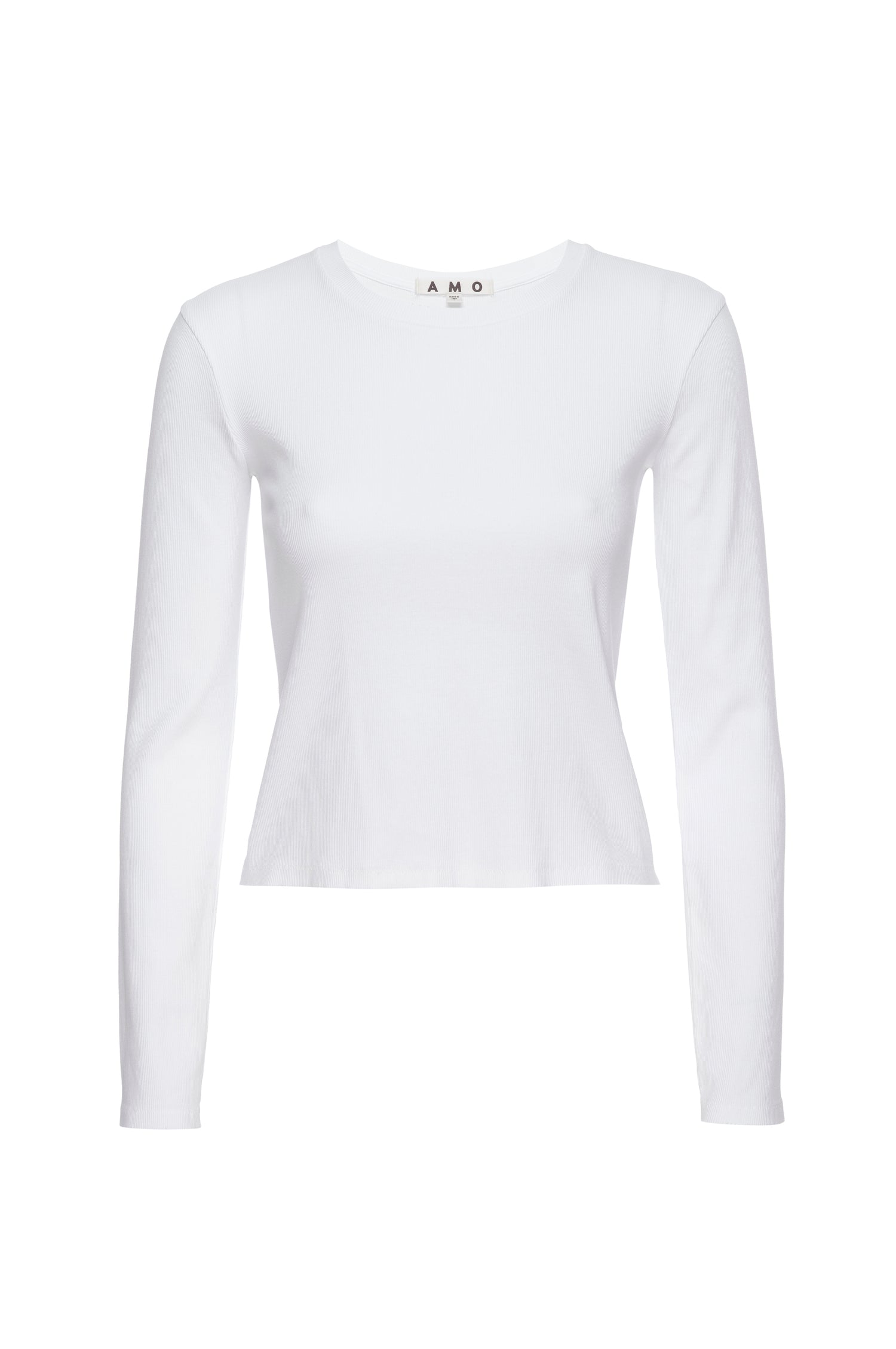 AMO Denim Slim Rib Tee in White