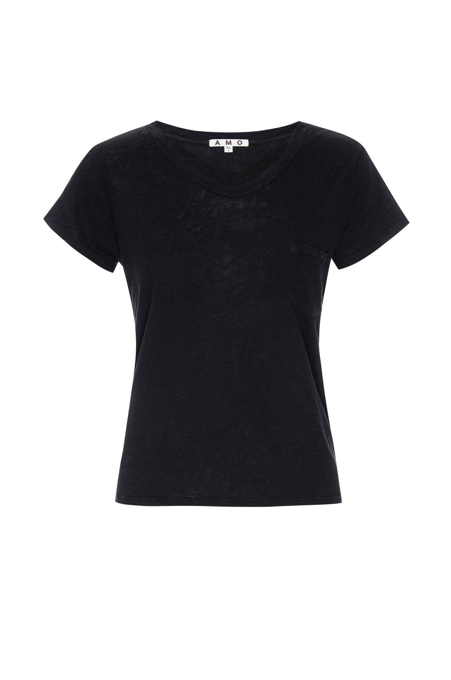 AMO Denim Sweetness V Neck in Black