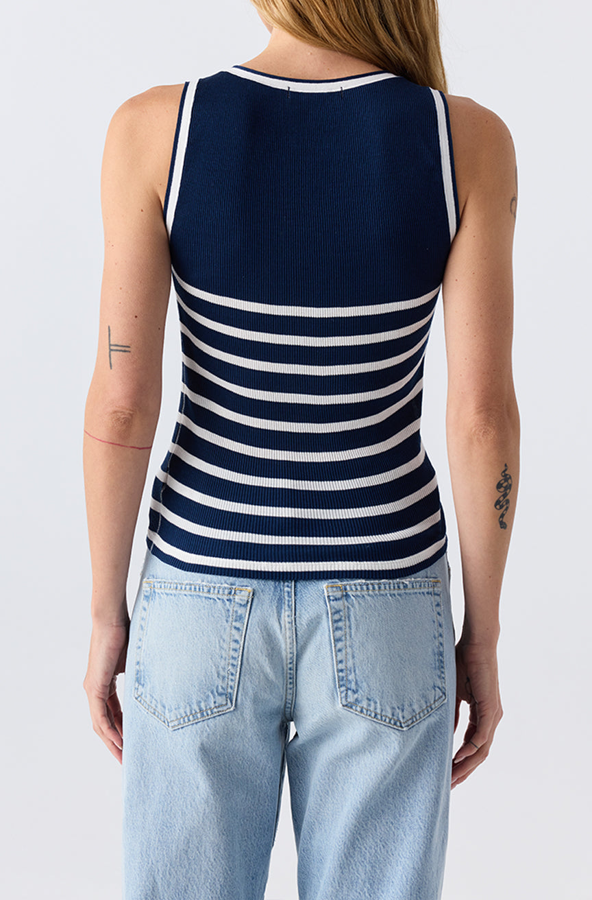 AMO Denim | Ladylove Tank in Neptune/White