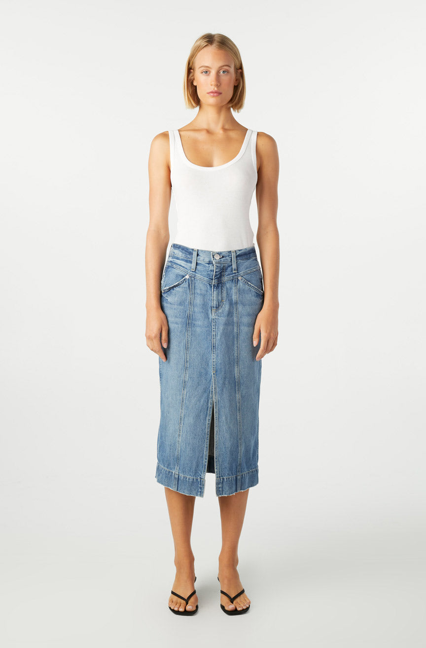AMO Denim Zahra Skirt in Entanglement