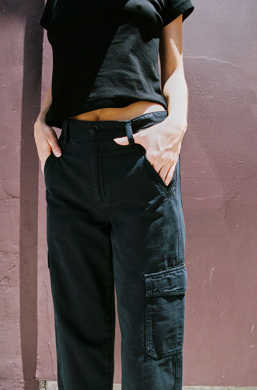 AMO Denim | Colette Cargo in Vintage Black