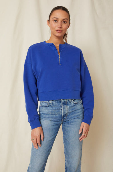 Varsity Zip Sweatshirt <br> Cobalt