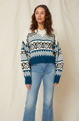Fringe Sweater <br> Nat/Cob/Blk