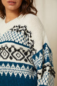 Fringe Sweater <br> Nat/Cob/Blk