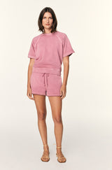 AMO Denim Grove Sweatshort in Vintage Rose