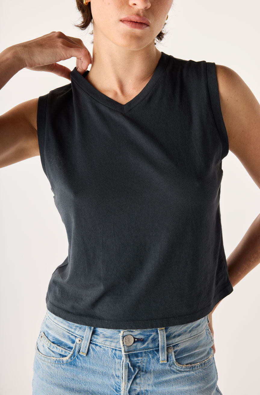 AMO Denim | June Tank in Vintage Black