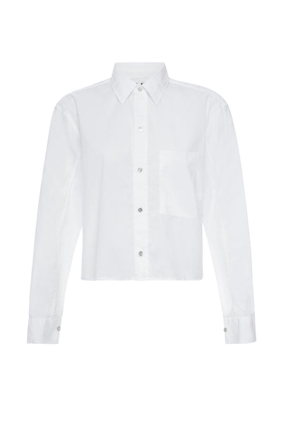 AMO Denim Ruth Crop Shirt in White