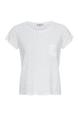 AMO Denim Sweetness V Neck in White
