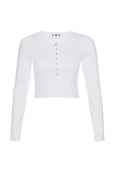 AMO Denim Sassy Rib Henley in White