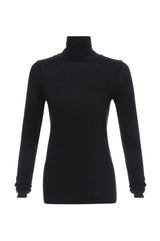 AMO Denim Pixie Turtleneck in Black