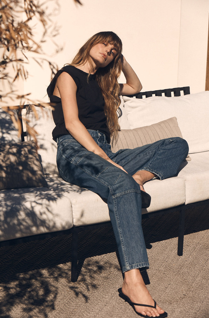 AMO Denim Doris Utility Pant in Tease