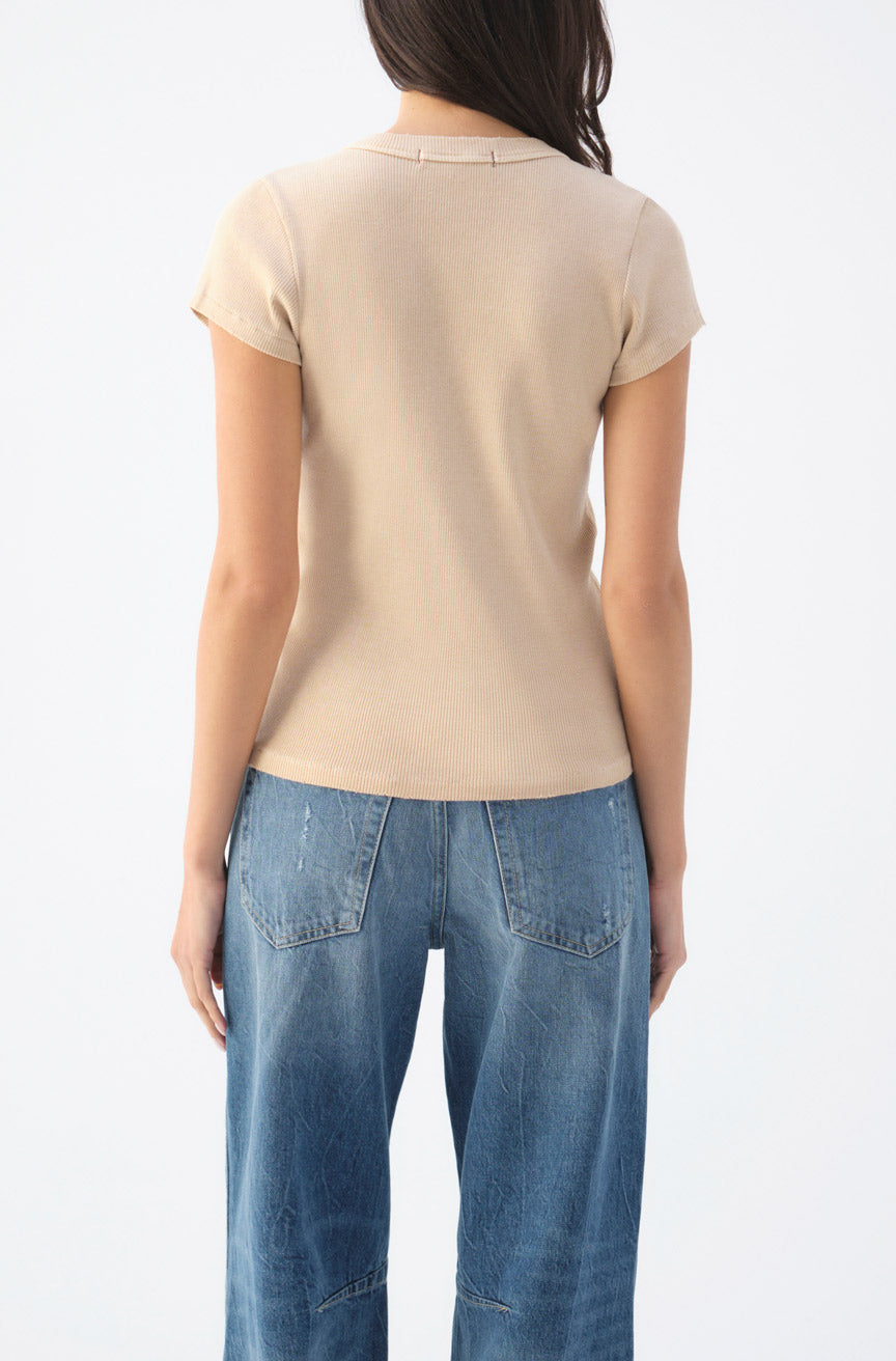AMO Denim | Amour Rib Tee in Camel