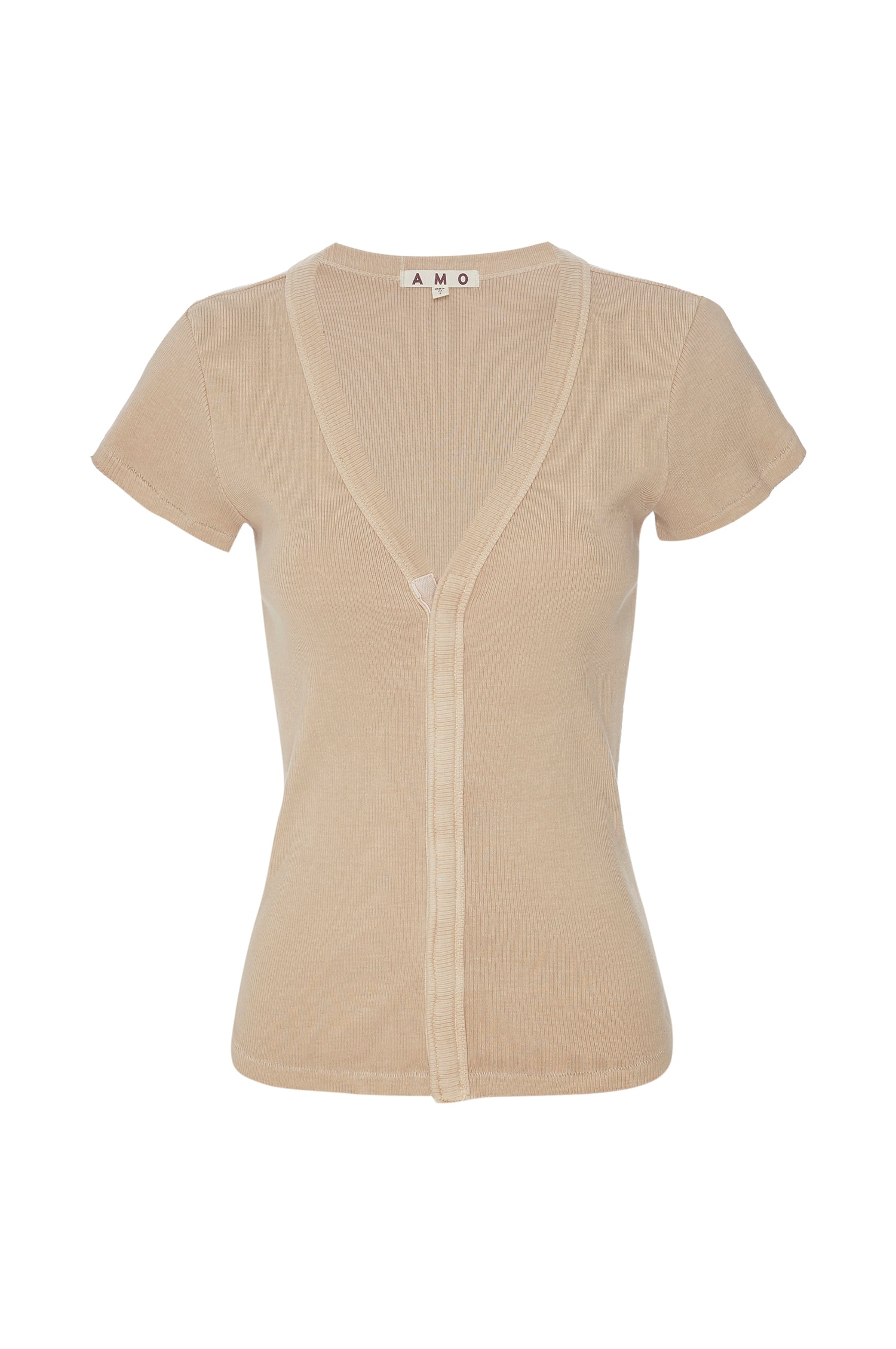 AMO Denim | Amour Rib Tee in Camel