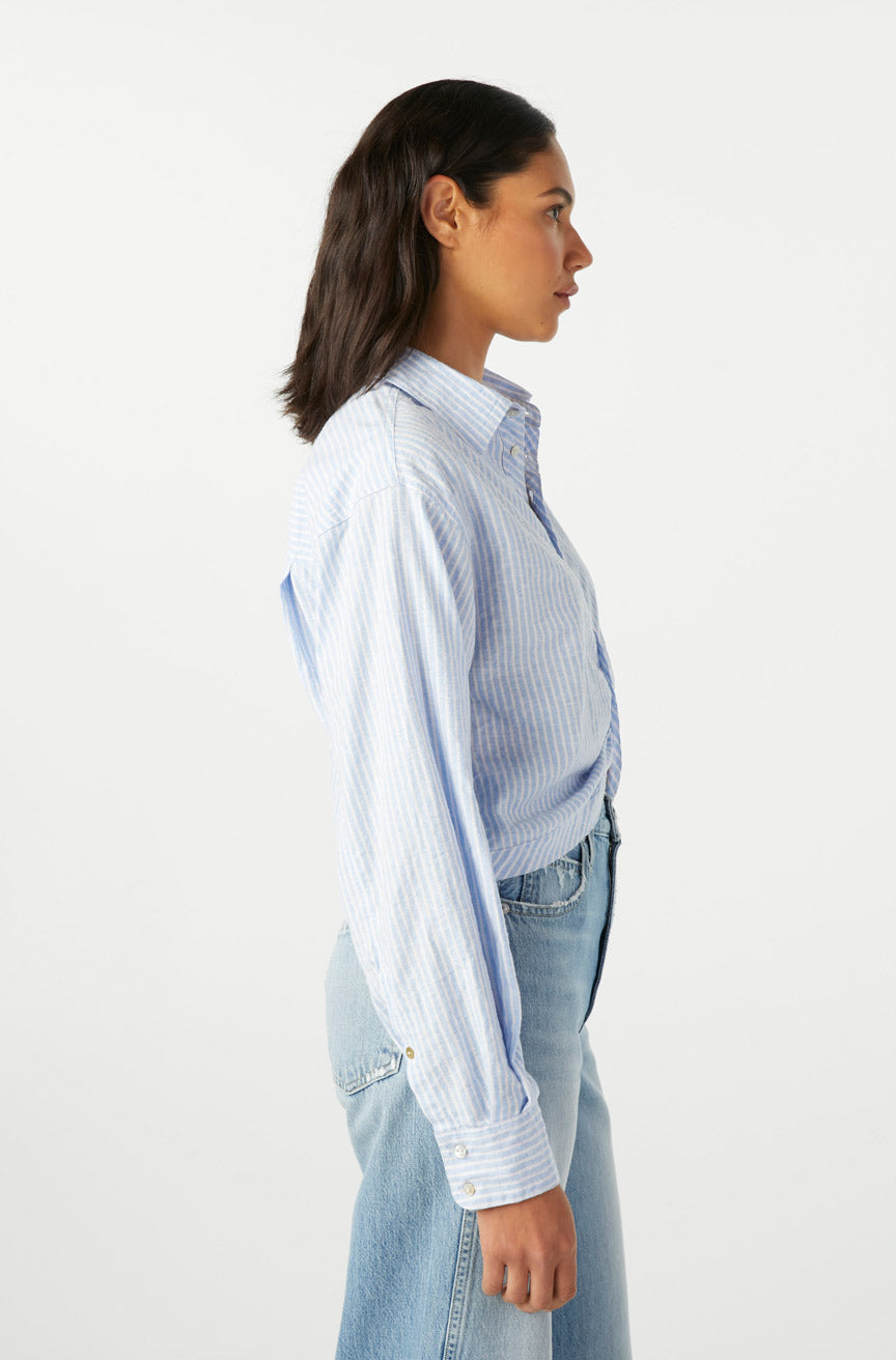 AMO Denim Anna Mae Shirt in Sky Blue