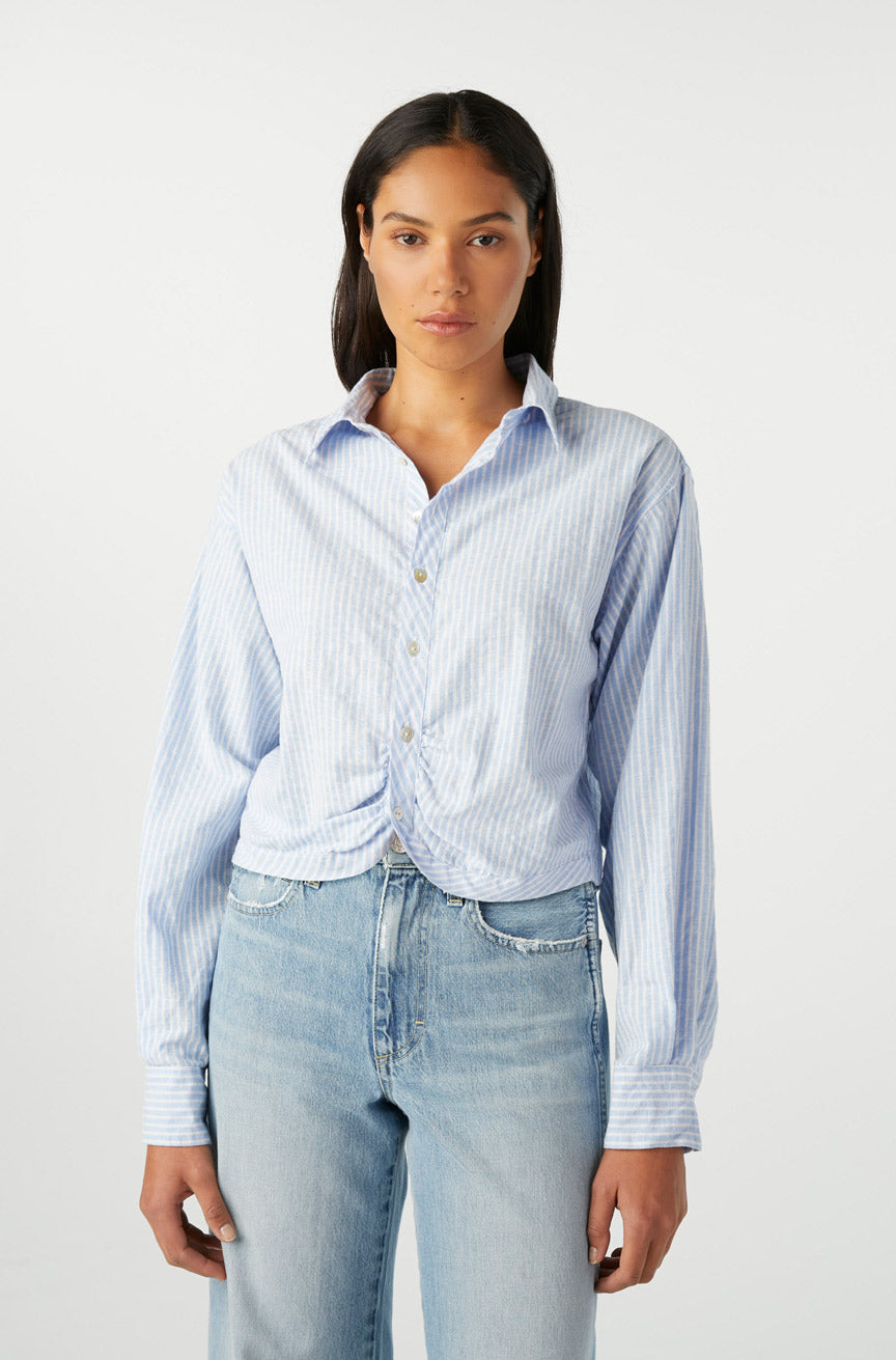 AMO Denim Anna Mae Shirt in Sky Blue