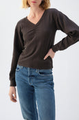 AMO Denim | Beau Waffle Knit in Vintage Black