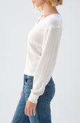 AMO Denim | Beau Waffle Knit in White