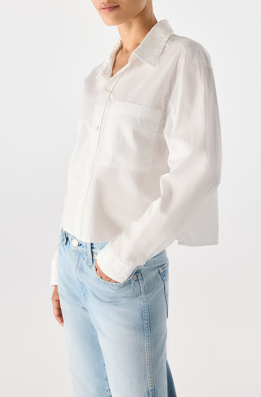 AMO Denim | Ruth Crop Shirt in White