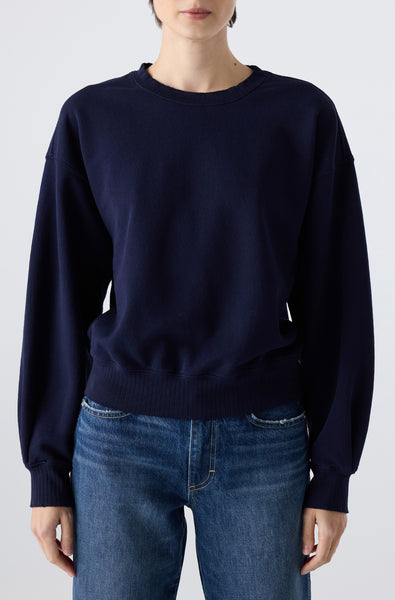 新品 newjeans ADOR SWEATSHIRT MELANGE NAVY AMO Denim | Katarina Sweatshirt in Twilight – A M O