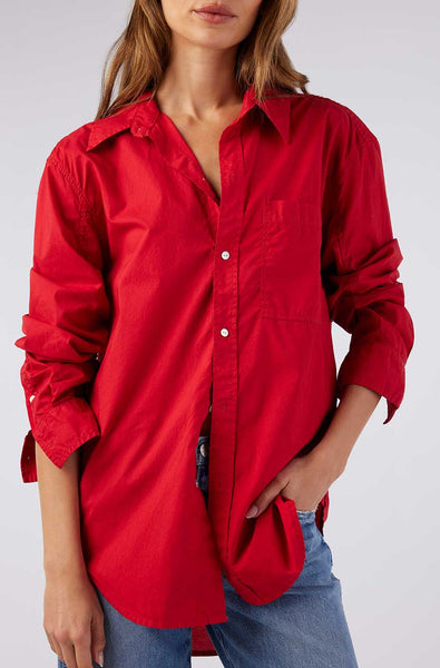 Ruth Oversized Shirt <br> Cherry