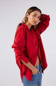 Ruth Oversized Shirt <br> Cherry