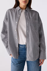 AMO Denim | Ruth Oversized Shirt in Black/Eggshell