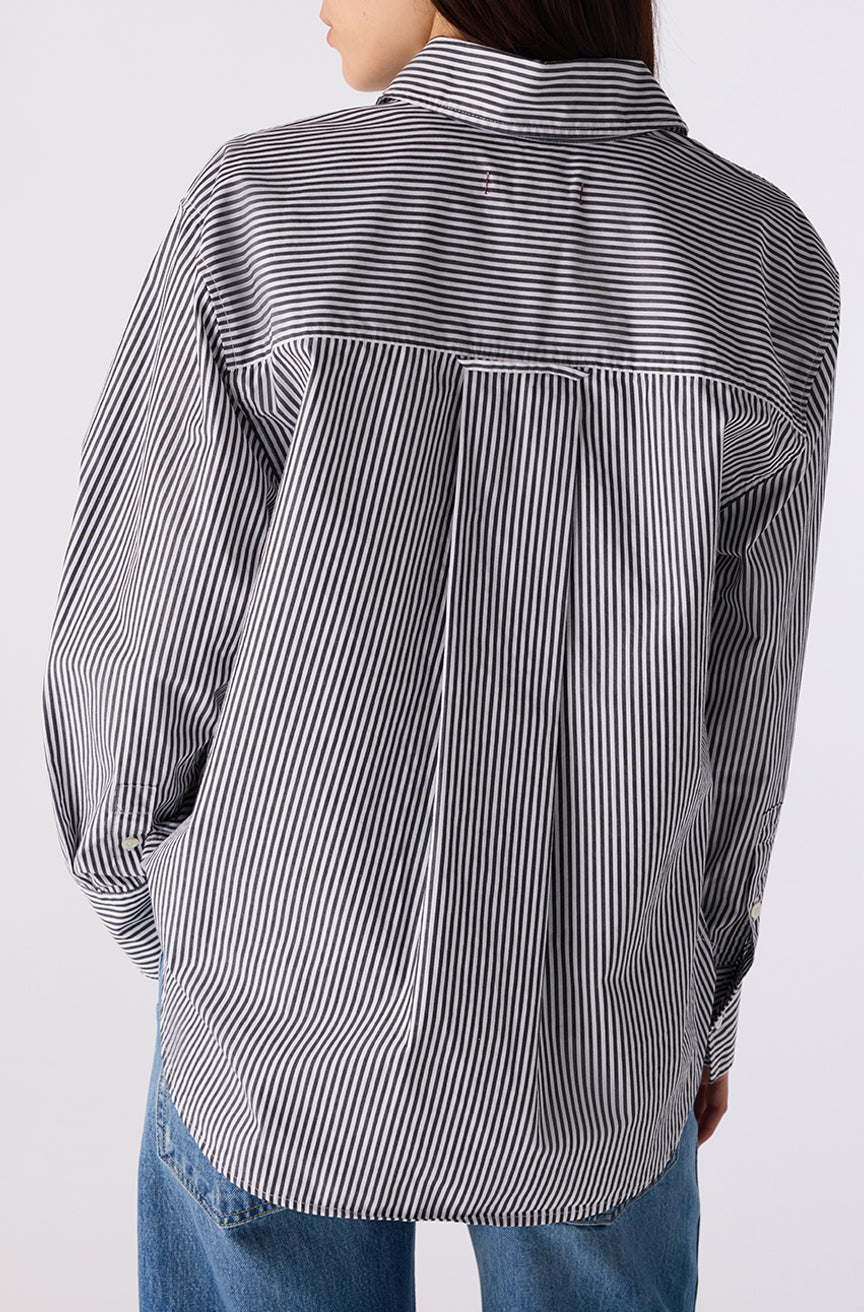AMO Denim | Ruth Oversized Shirt in Black/Eggshell