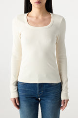 AMO Denim | Angelina Long Sleeve in Bone