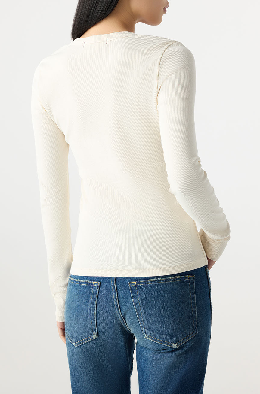 AMO Denim | Angelina Long Sleeve in Bone