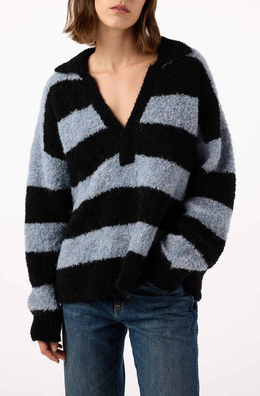 AMO Denim | Cristina Sweater in Blue Bird Stripe