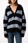 AMO Denim | Cristina Sweater in Blue Bird Stripe