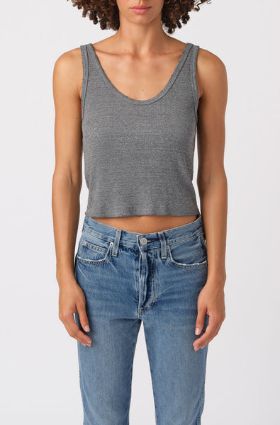 AMO Denim | Crop Rib Tank in Heather Grey – A M O