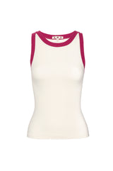 AMO Denim | Dazzling Tank in Bone/Pinot