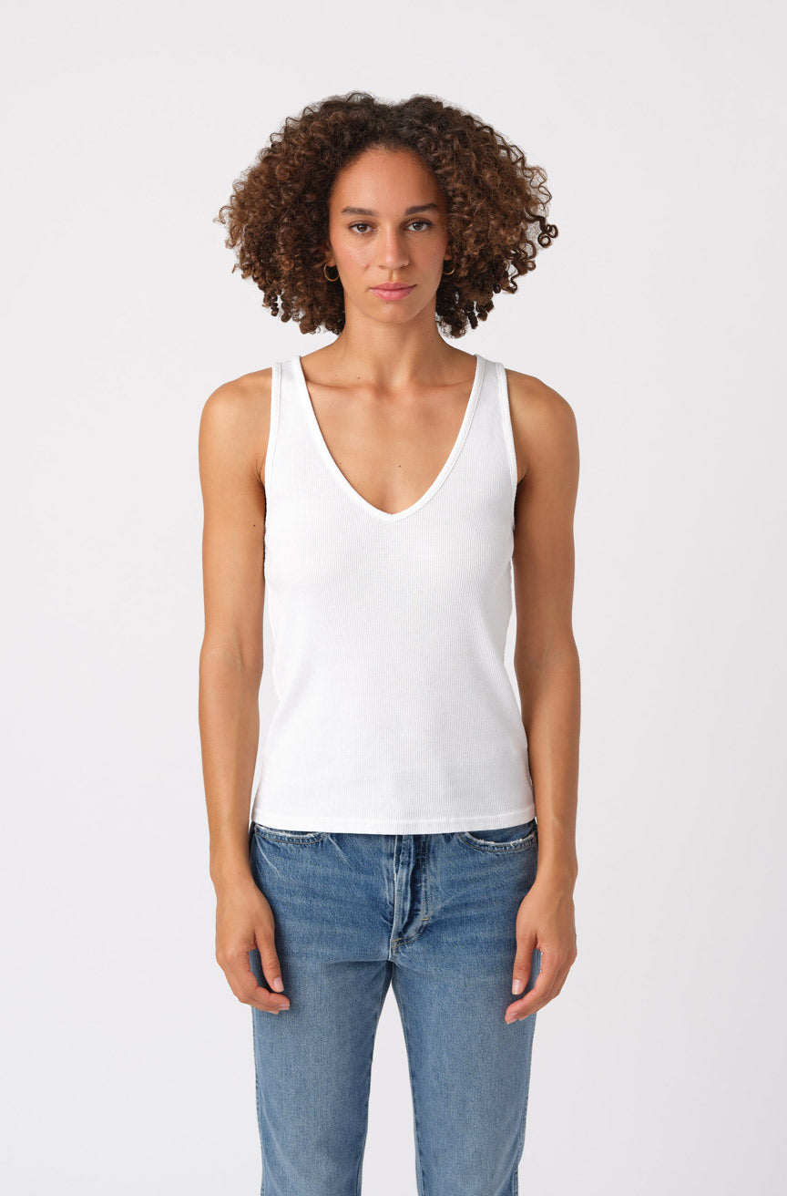 AMO Denim Deeply Tank in White