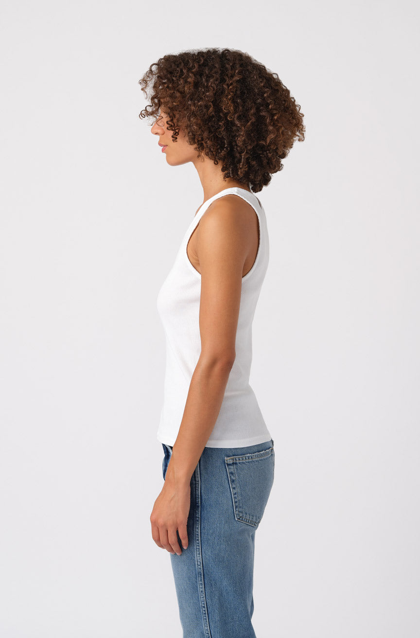 AMO Denim Deeply Tank in White