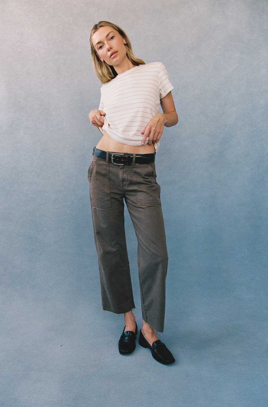 AMO Denim | Easy Army Slouch Crop in Root