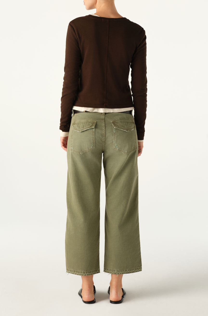 AMO Denim | Easy Army Slouch Crop in Surplus Mended